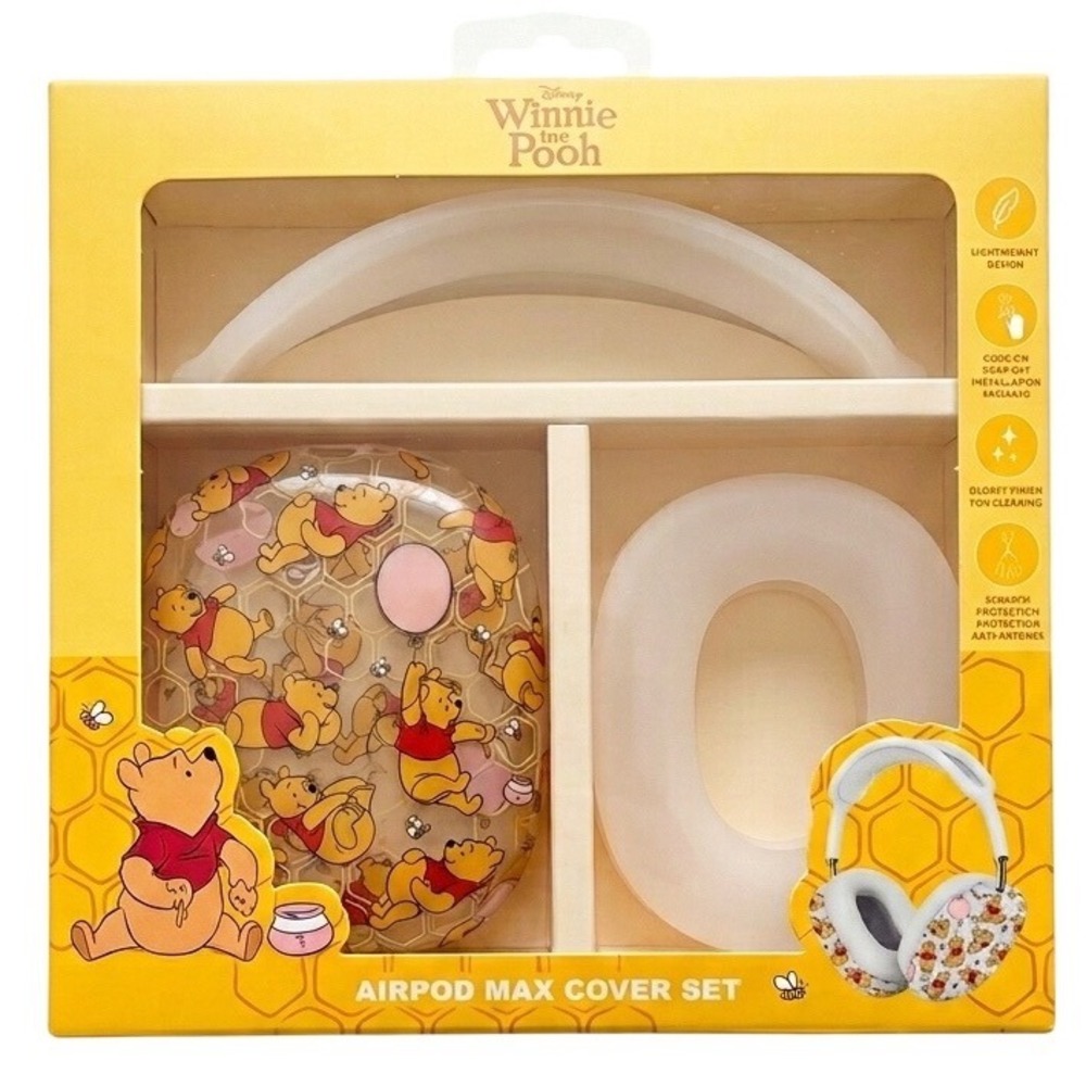 Disney Winnie the Pooh AirPod Max Cover Set Skinnydip Honeycomb Clear Skin NIB